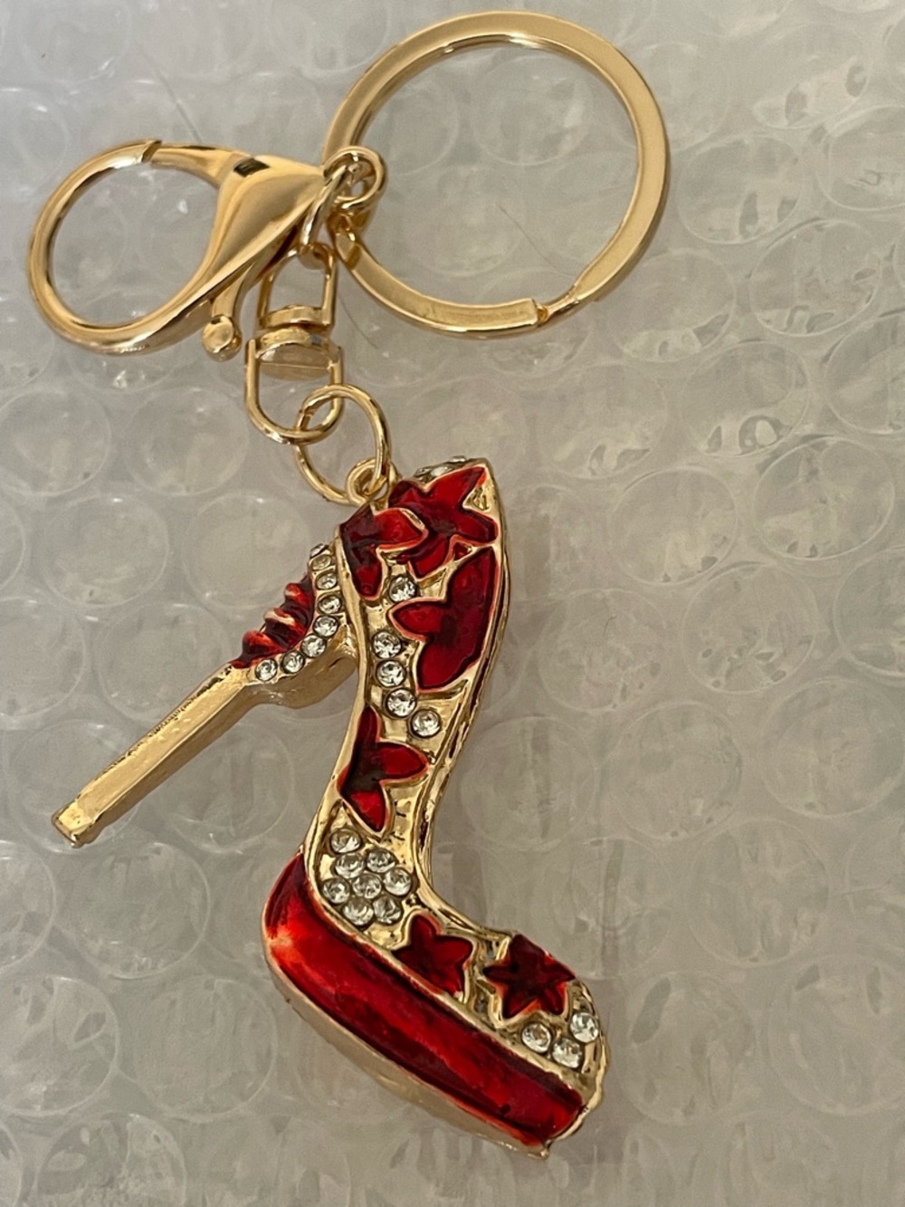 Crystal & Red Stiletto Keychain